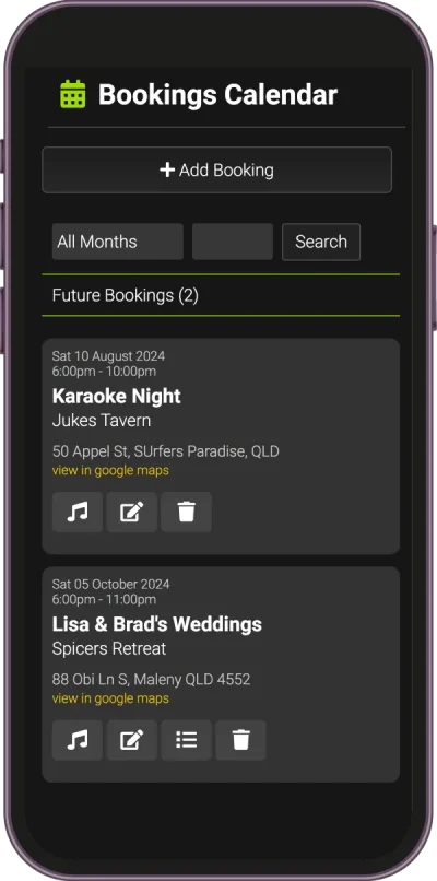 DJ Bookings Calendar App