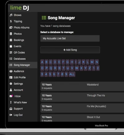 Lime DJ Song Database Lyrics