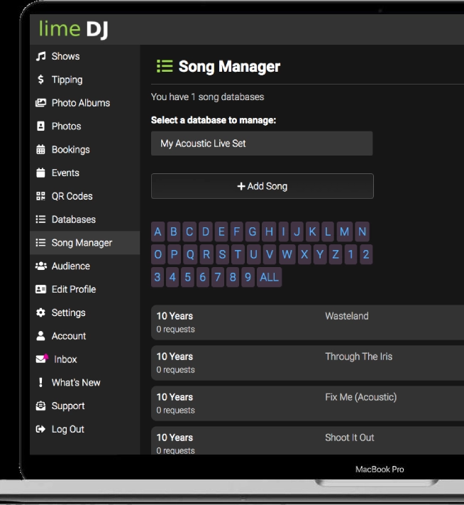 Manage song database