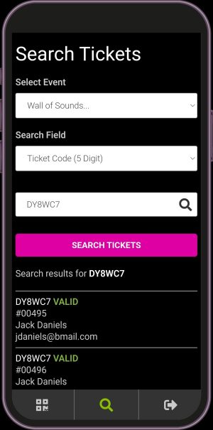event ticket validation portal
