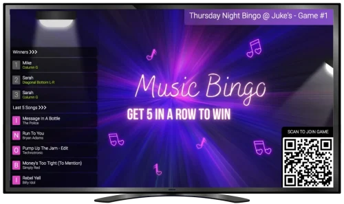 music bingo game screen