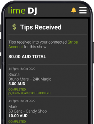 lime dj tipping summary