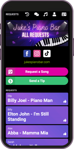 piano bar song request app